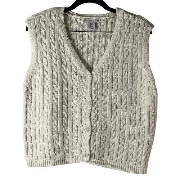 Sincerely Jules Cream Argyle Diamond Knit Sleeveless Sweater Vest Size XL - Picture 1 of 5